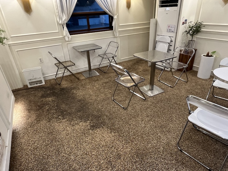 콩자갈 청소 전